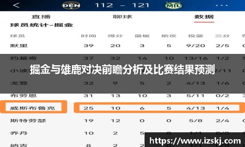 掘金与雄鹿对决前瞻分析及比赛结果预测
